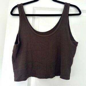 SET Active Brown Ribbed Tank Top